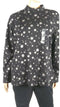 Karen Scott Women Long Sleeve Mock-Neck Snow-Flakes Black Blouse Top Plus 1X