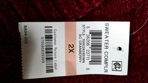 STYLE&CO Women Long Sleeve Red Front Open Shawl Collar Cardigan Sweater Plus 2X - evorr.com