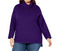 New STYLE&CO Women Long Sleeve Purple Cowl Neck Hi-Low Pullover Sweater Plus 2X - evorr.com