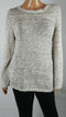 New STYLE&CO Women Long Sleeve Beige Textured Stripe Pullover Sweater Plus 2X