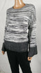 New STYLE&CO Women Long Bell Sleeve Gray Black Ombre Pullover Sweater Plus 1X