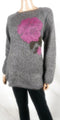 New STYLE&CO Women's Bishop Long Sleeve Jacquard Pullover Sweater Gray Plus 3X