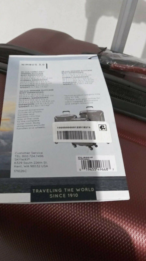 $240 New Skyway Nimbus 3.0 28" Expandable Hard Case Spinner Suitcase Luggage Red