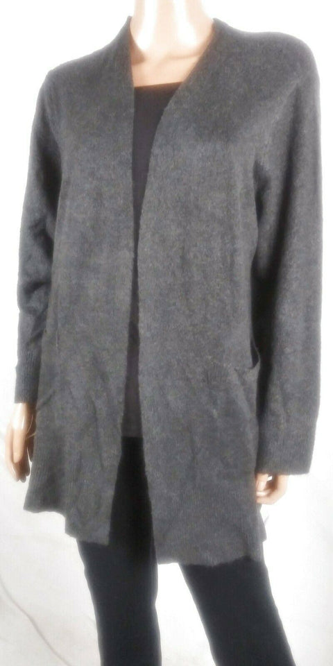 New STYLE&CO Women Long Sleeve Gray Pockets Front Open Cardigan Sweater Plus 1X
