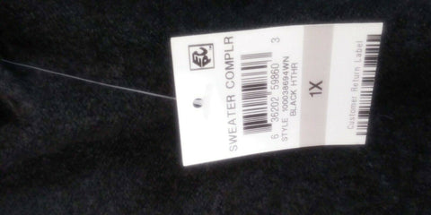 New STYLE&CO Women Long Sleeve Gray Pockets Front Open Cardigan Sweater Plus 1X