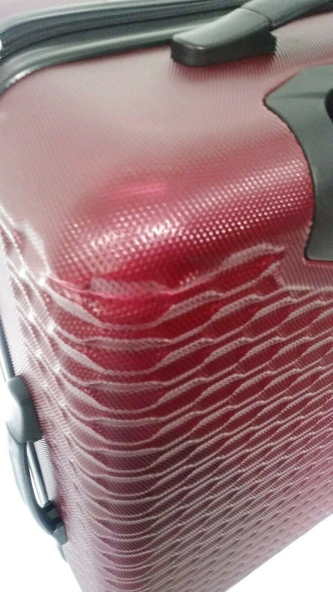 $380 Steve Madden Antics Hard case 24" Luggage Suitcase Spinner Wheels Red