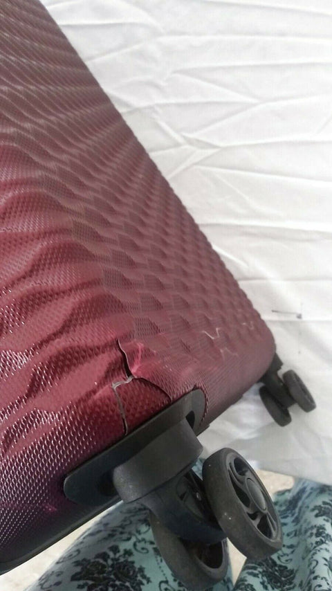 $380 Steve Madden Antics Hard case 24" Luggage Suitcase Spinner Wheels Red