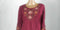 New STYLE&CO Women Bubble Long Sleeve Red Embroidery Blouse Top Plus 0X