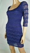 $108 NEW GUESS Women's Blue 3/4 Sleeve Net Striped Scoop Neck Tunic Dress Size 4 - evorr.com