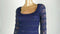$108 NEW GUESS Women's Blue 3/4 Sleeve Net Striped Scoop Neck Tunic Dress Size 4 - evorr.com