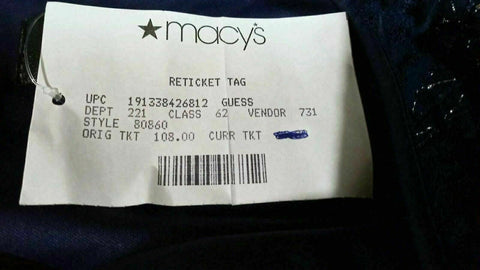 $108 NEW GUESS Women's Blue 3/4 Sleeve Net Striped Scoop Neck Tunic Dress Size 4 - evorr.com