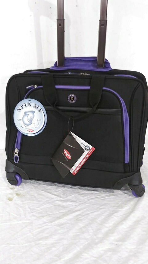 $200 New Olympia Hover Spinner Rolling Tote Black Under Seat Luggage Softcase