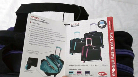 $200 New Olympia Hover Spinner Rolling Tote Black Under Seat Luggage Softcase