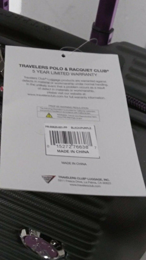 $280 New Traveler's Club Beijing Hard side 20" Carry On TSA Luggage Suitcase