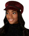 New INC International Concepts Women's Velvet Striped Military Hat Red Size One