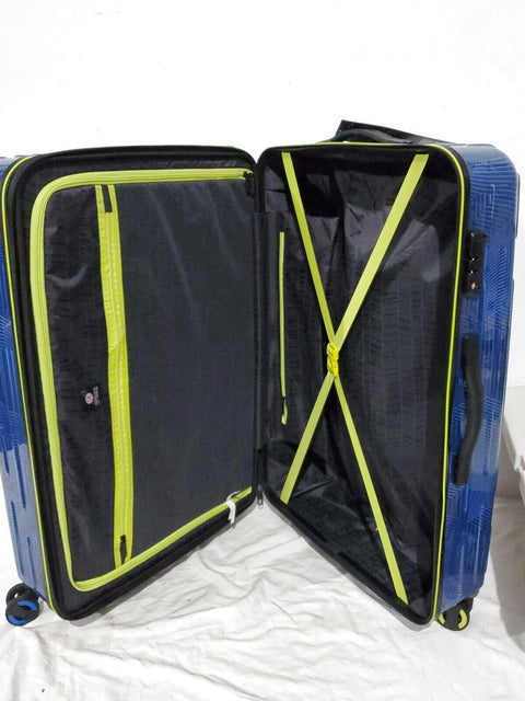 $240 Revo Rain 29" Hard Blue Print Expandable Spinner Suitcase Luggage TSA Lock