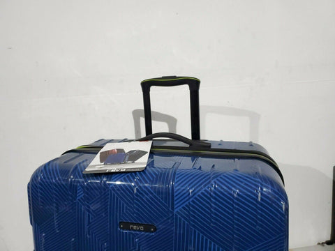 $240 Revo Rain 29" Hard Blue Print Expandable Spinner Suitcase Luggage TSA Lock
