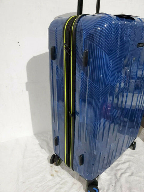 $240 Revo Rain 29" Hard Blue Print Expandable Spinner Suitcase Luggage TSA Lock