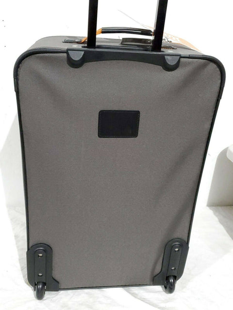 $250 New Rockland 24" Medium Luggage Rolling Wheels Suitcase Gray Orange