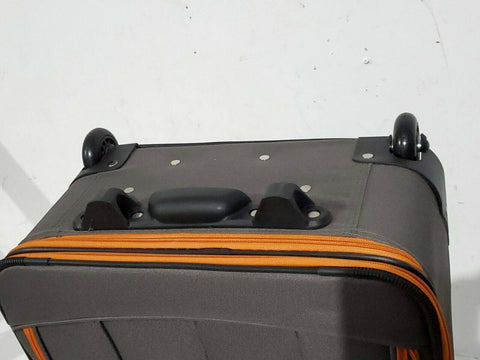 $250 New Rockland 24" Medium Luggage Rolling Wheels Suitcase Gray Orange