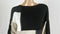 Style&Co. Women Long-Sleeve Black Color Block Patched Knit Sweater Top Plus 1X - evorr.com
