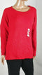 Charter Club Women Long Sleeve Red Textured Pullover Scoop-Neck Sweater Plus 0X