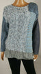 New STYLE&CO Women Long Sleeve Blue Mix Knit Pullover Tunic Sweater Plus 2X