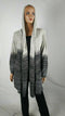 New STYLE&CO Women Long Sleeve Gray Ombre Stripe Hooded Cardigan Sweater Plus 2X