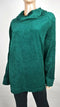 Karen Scott Sport Women Long Sleeve Green Cowl Neck Velour Sweatshirt Plus 3X