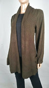 Karen Scott Women Long Sleeve Brown Front Open Textured Cardigan Sweater Plus 2X