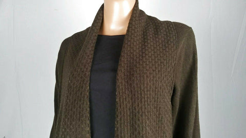 Karen Scott Women Long Sleeve Brown Front Open Textured Cardigan Sweater Plus 2X
