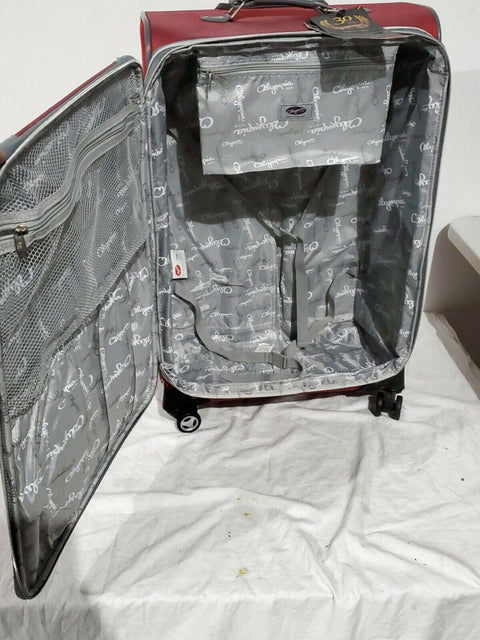 $360 New Olympia USA Tuscany 30" Expandable Large-Size Spinner Suitcase Red