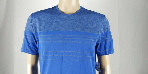 Alfani Mens Crew-Neck ENGINEERED Blue Short-Sleeve STRIPE Tee Pullover T-Shirt M