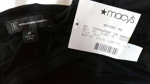 $109 INC Concepts Womens V-Neck Sleeveless Maxi Dress Black Multi Stripe Plus 3X - evorr.com