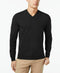 Club Room Men's Black Ribbed V-Neck Long Sleeve Top Knit Pullover Sweater Top L