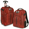 $380 Travelers Choice Cross Point 2-Piece Luggage Set Backpack Red Rolling Wheel