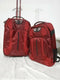 $380 Travelers Choice Cross Point 2-Piece Luggage Set Backpack Red Rolling Wheel