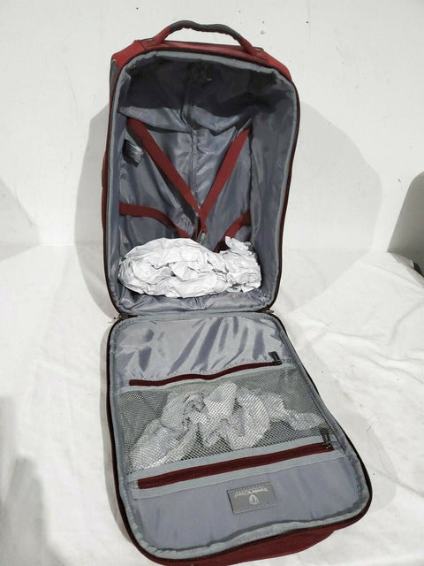 $380 Travelers Choice Cross Point 2-Piece Luggage Set Backpack Red Rolling Wheel