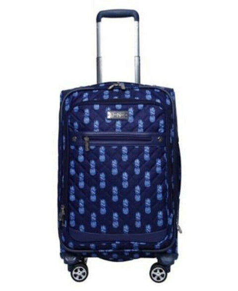 $380 New Jessica Simpson 21" Quilted Pineapple Soft Spinner Suitcase Carry On
