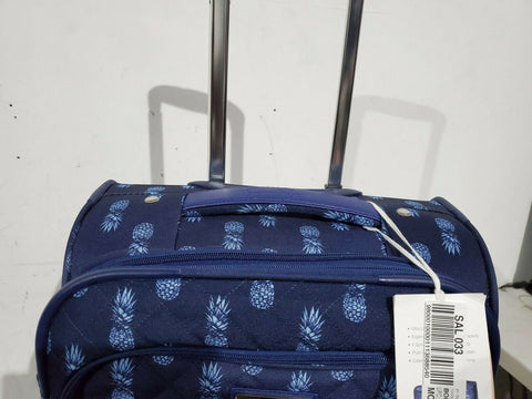 $380 New Jessica Simpson 21" Quilted Pineapple Soft Spinner Suitcase Carry On