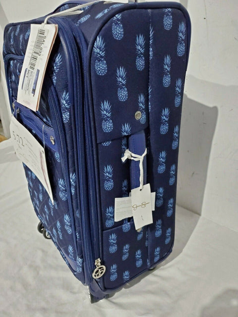 $380 New Jessica Simpson 21" Quilted Pineapple Soft Spinner Suitcase Carry On