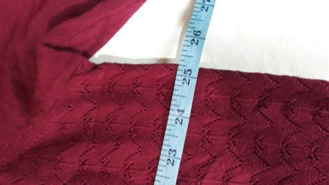 Karen Scott Women Long Sleeve Red Front Open Pointelle Cardigan Sweater Plus 2X