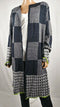 New NY COLLECTION Women Duster Cardigan Sweater Long Sleeve Black Check Plus 2X