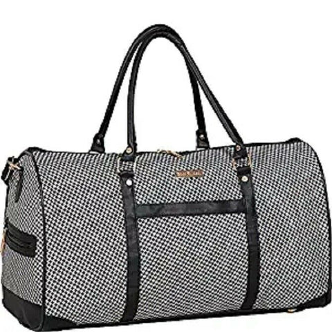NWT Isaac Mizrahi Nova 22" Weekend Duffel Black-White Houndstooth Travel Duffle