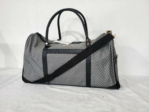 Isaac Mizrahi Nova 22" Weekender Duffel Black-White Houndstooth Travel Duffle