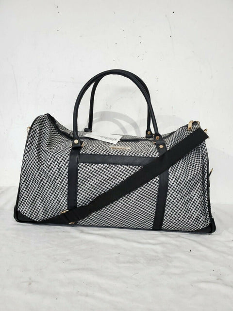 NWT Isaac Mizrahi Nova 22" Weekend Duffel Black-White Houndstooth Travel Duffle