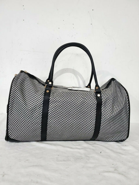 Isaac Mizrahi Nova 22" Weekender Duffel Black-White Houndstooth Travel Duffle