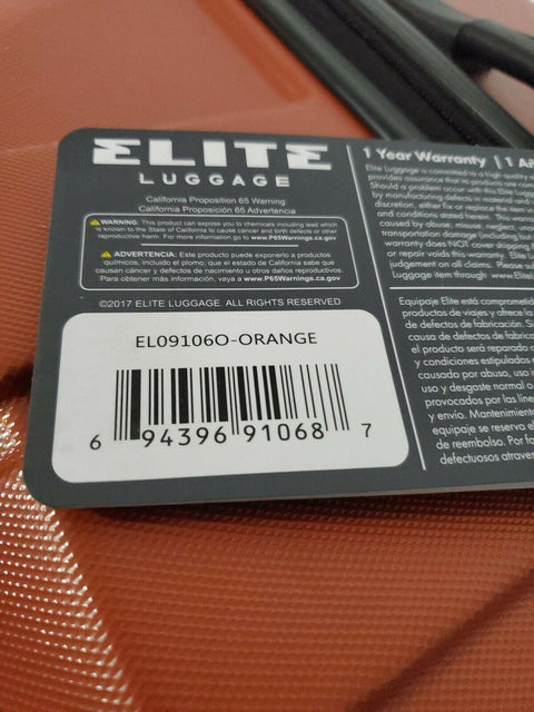 $400 Elite Luggage Capitola 29" Hard Shell  Luggage Spinner Suitcase Orange