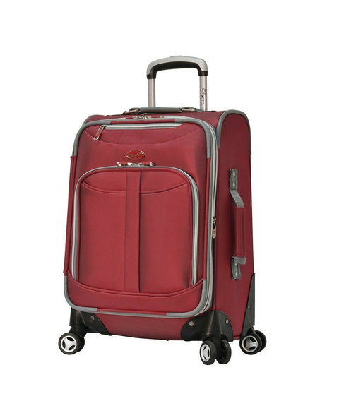$250 New Olympia USA Tuscany 21" Expandable Carry-On Spinner Luggage Red