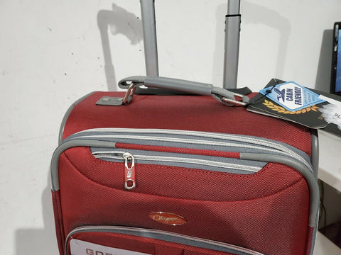 $250 New Olympia USA Tuscany 21" Expandable Carry-On Spinner Luggage Red